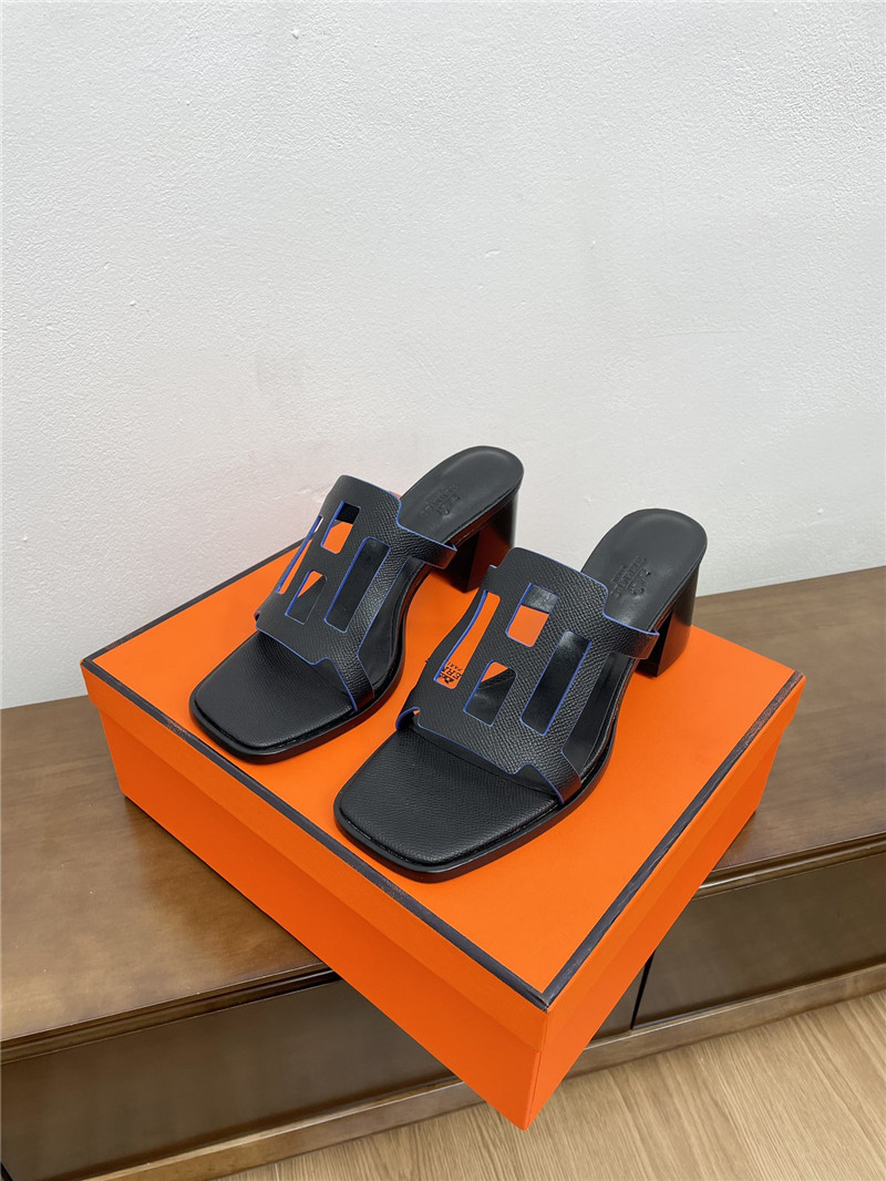 H**me5 izzy 60 sandals in black calfskin