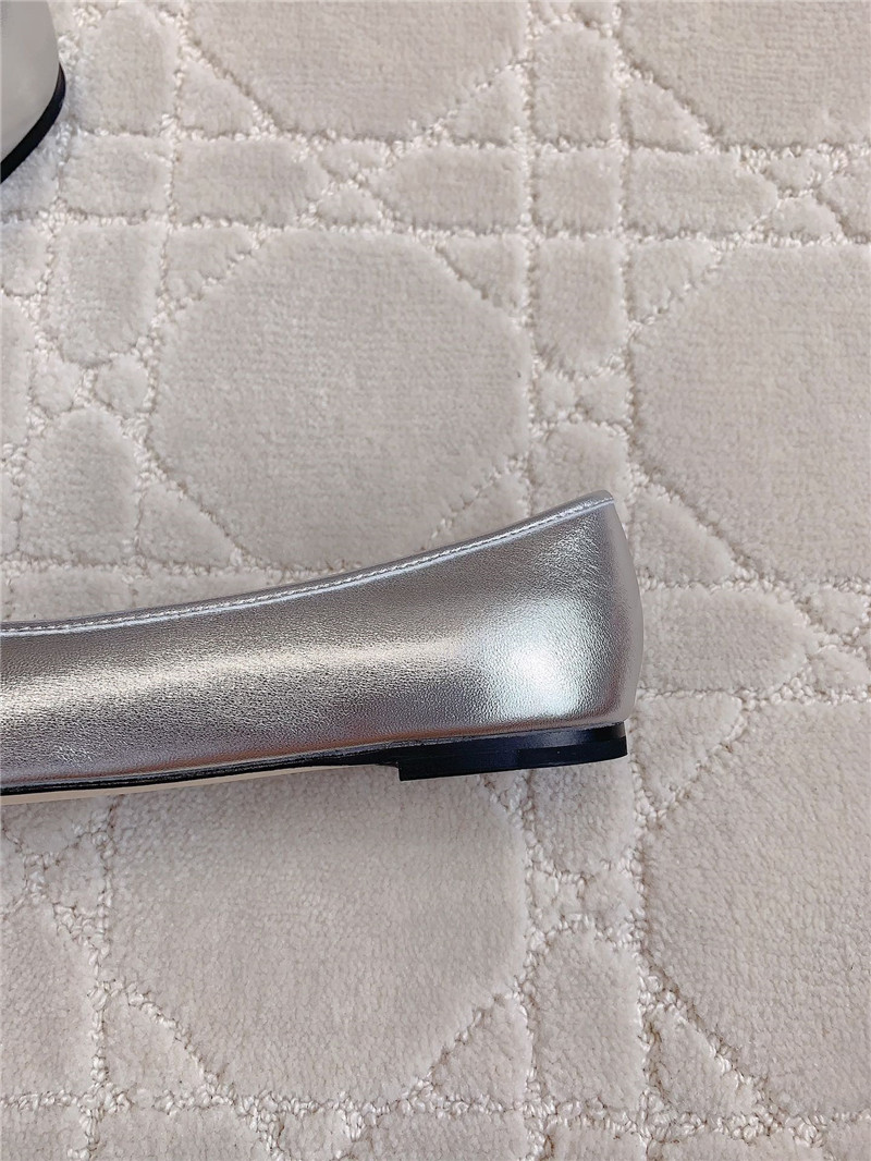 J1m*y Ch00 elme flats in silver metallic nappa leather