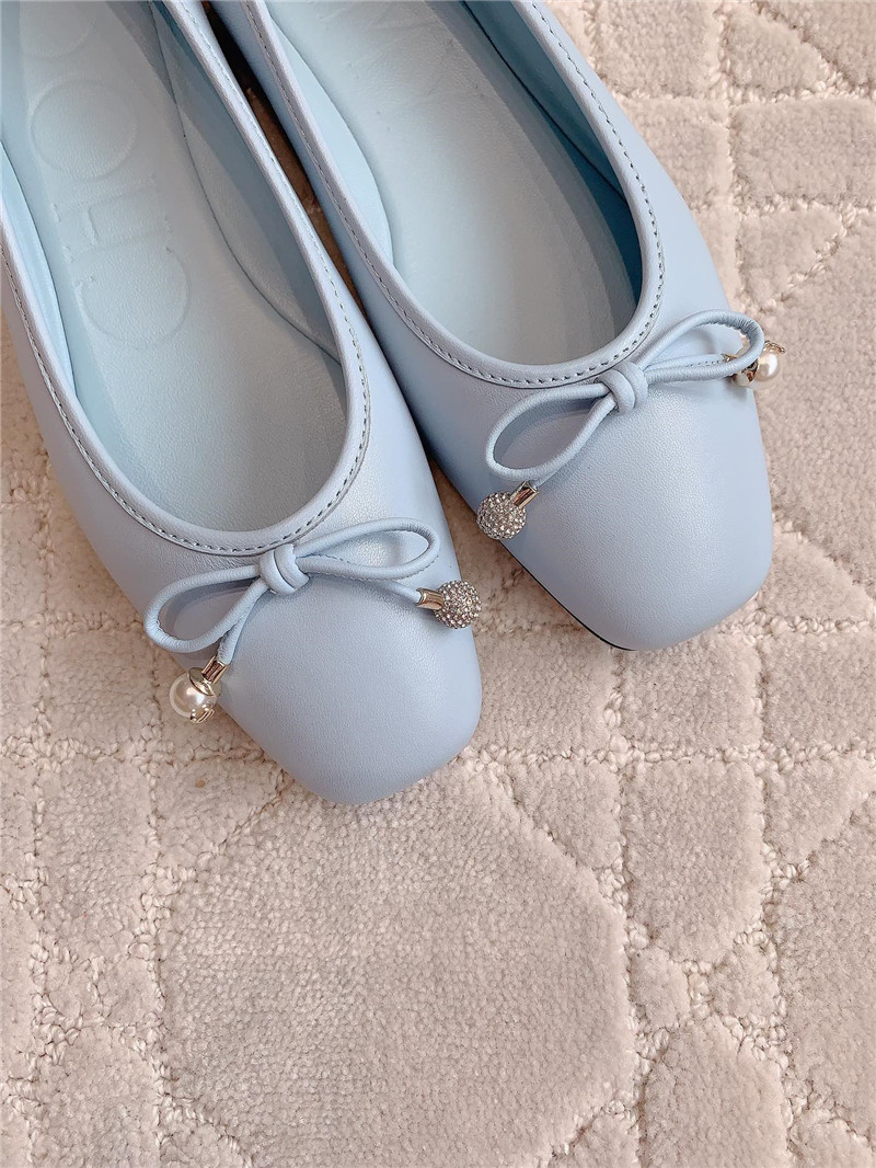 J1m*y Ch00 elme flats in blue nappa leather