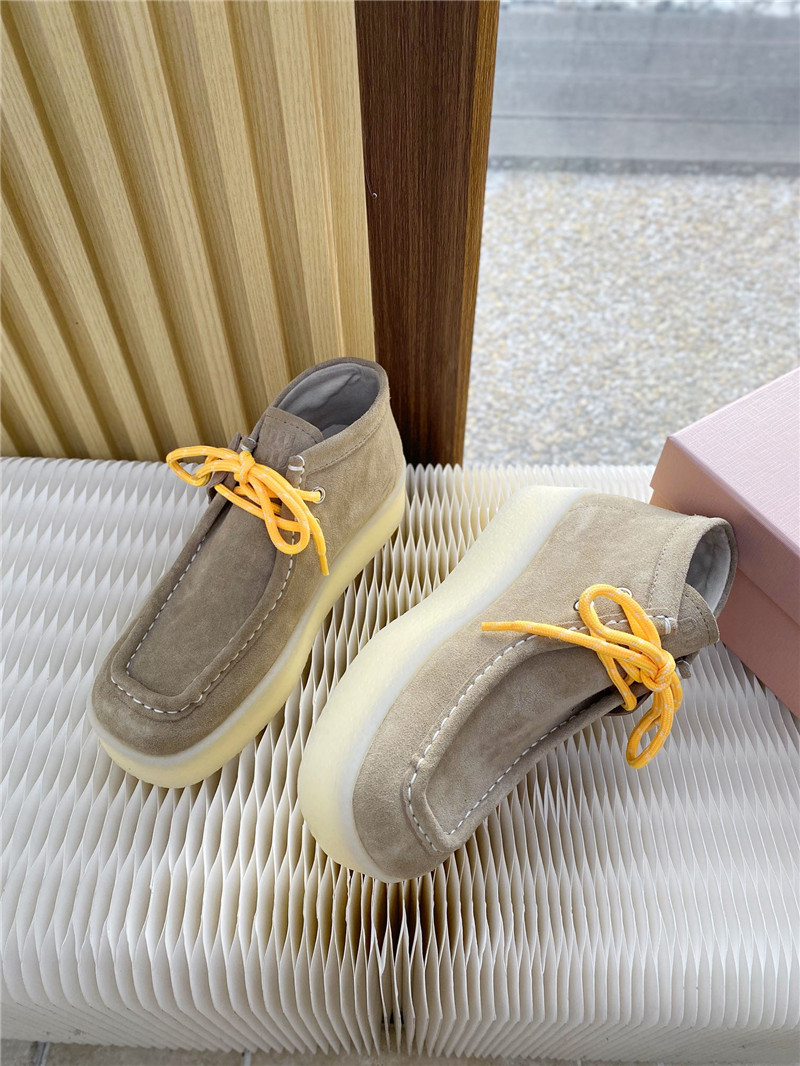 Miu Miu Suede Leather Lace-Up Loafers