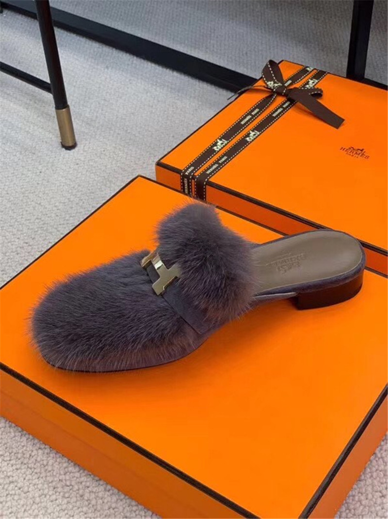 H**me5 paris loafer slippers in purple suede mink