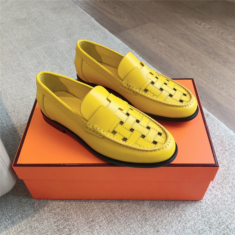 H**me5 h cut-out kennedy loafer in yellow calfskin