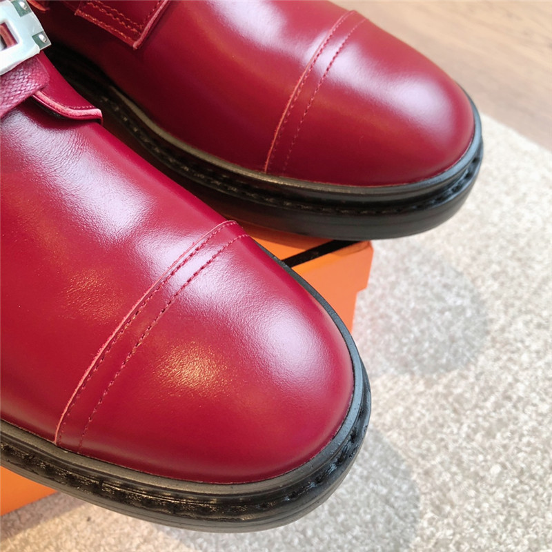 H**me5 burgundy funk ankle boot for women