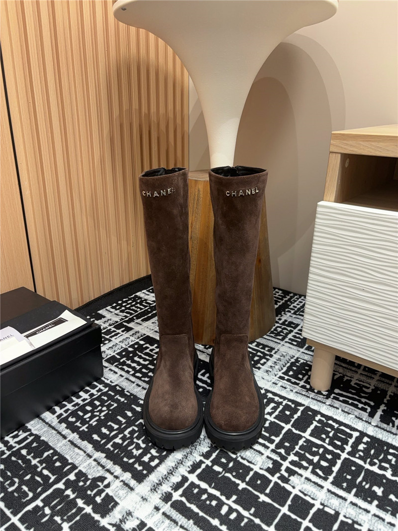 Ch**el suede leather keen high boots