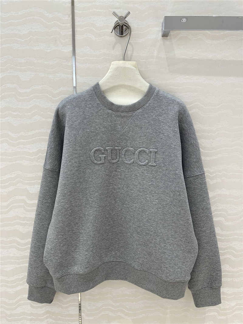 Gvc*1 logo-embossed gray sweatshirt