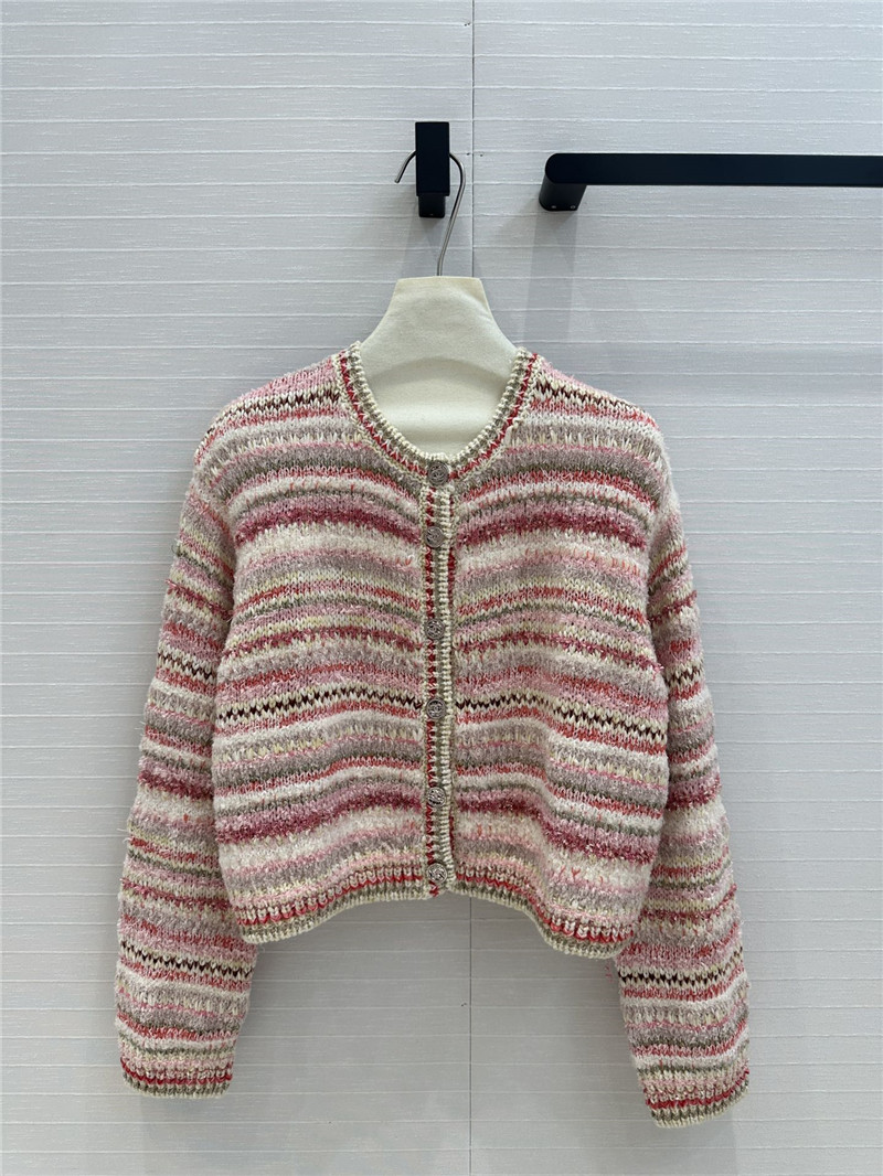 CC striped knitted coat