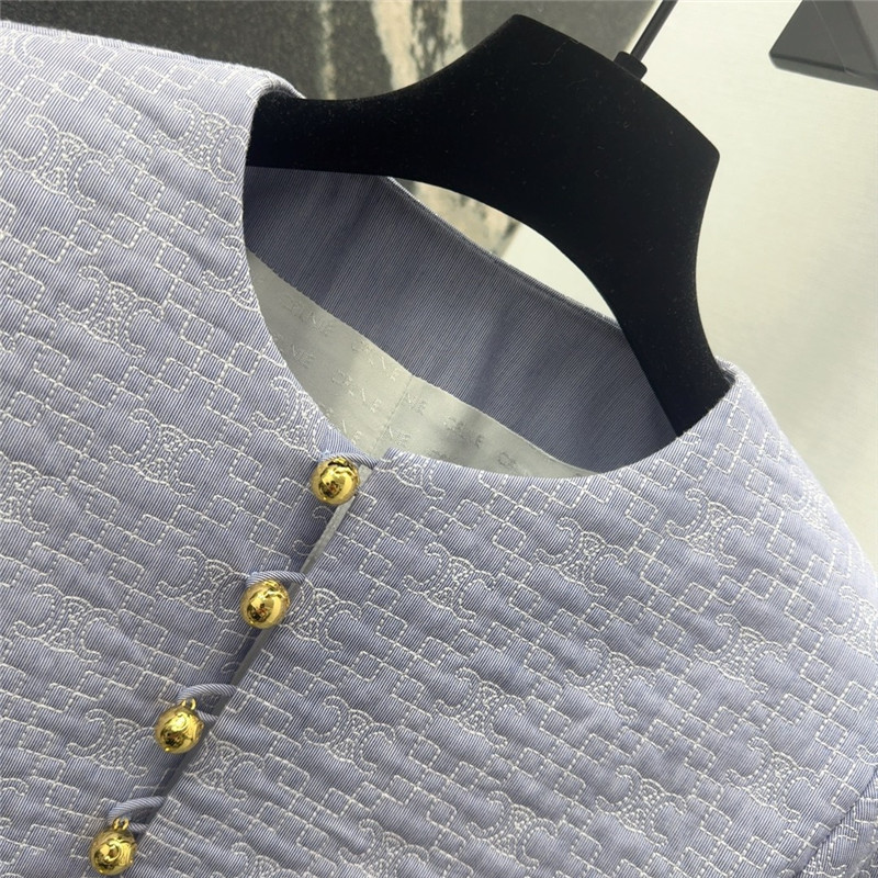 Ce1i*e blue and gold button jacquard jacket