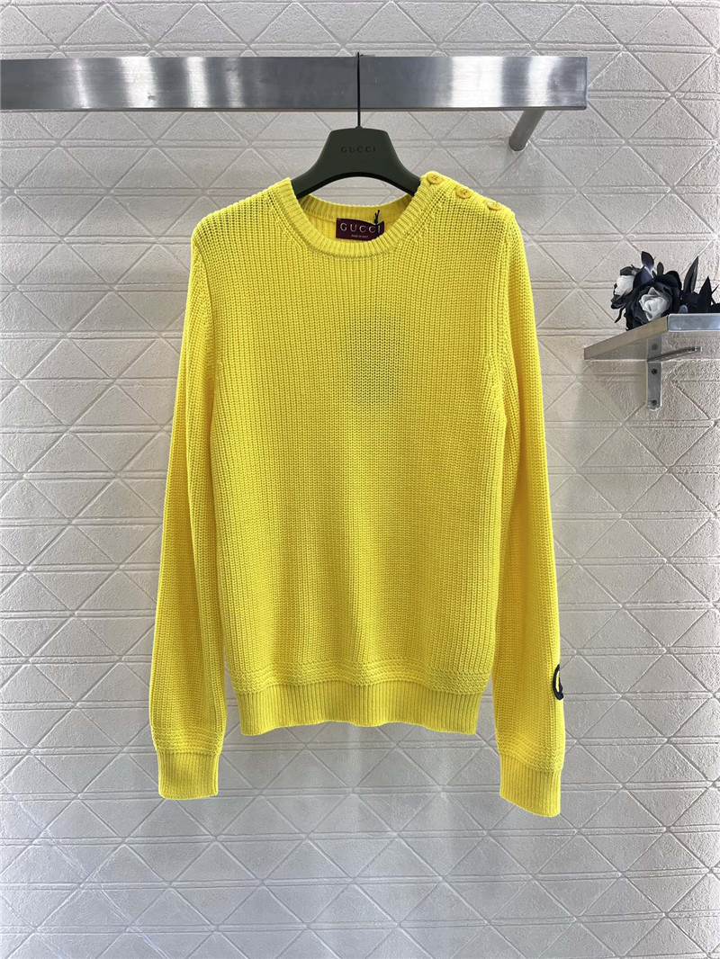 Gvc*1 intarsia cotton sweater yellow