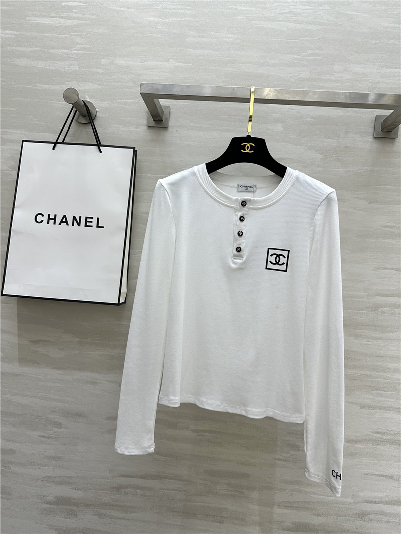 Ch**el logo embossed long sleeve top