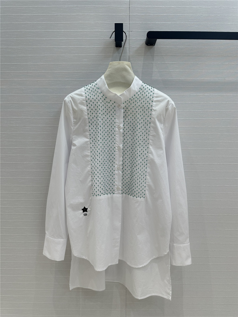 D10r beaded embroidered cotton shirt