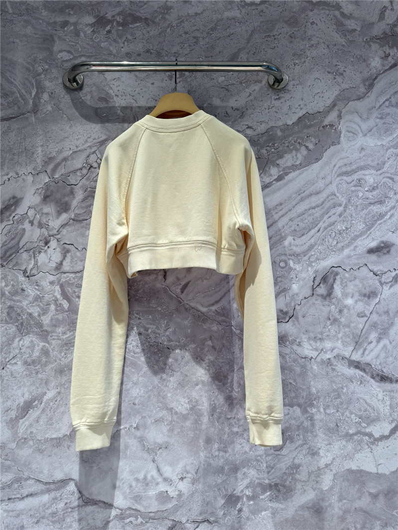 Pra*a cropped sweatshirt cardigan yellow