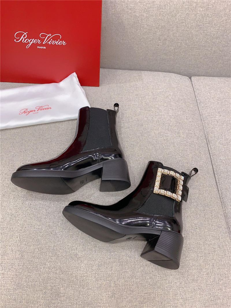 roger u1u1er viv rangers patent-leather ankle boots