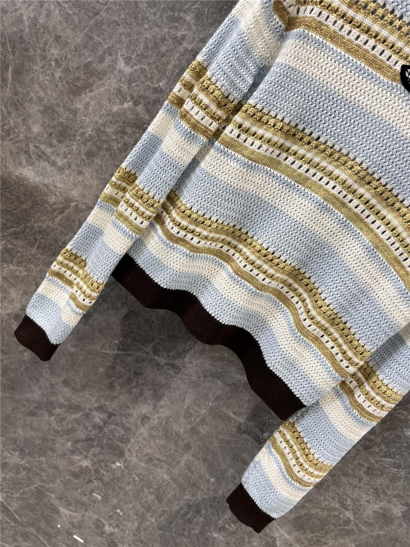 Ch**el trim multicolor striped knit sweater