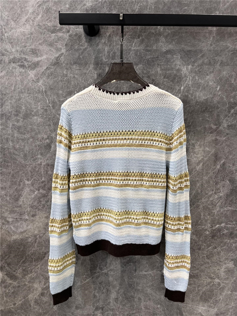 Ch**el trim multicolor striped cardigan