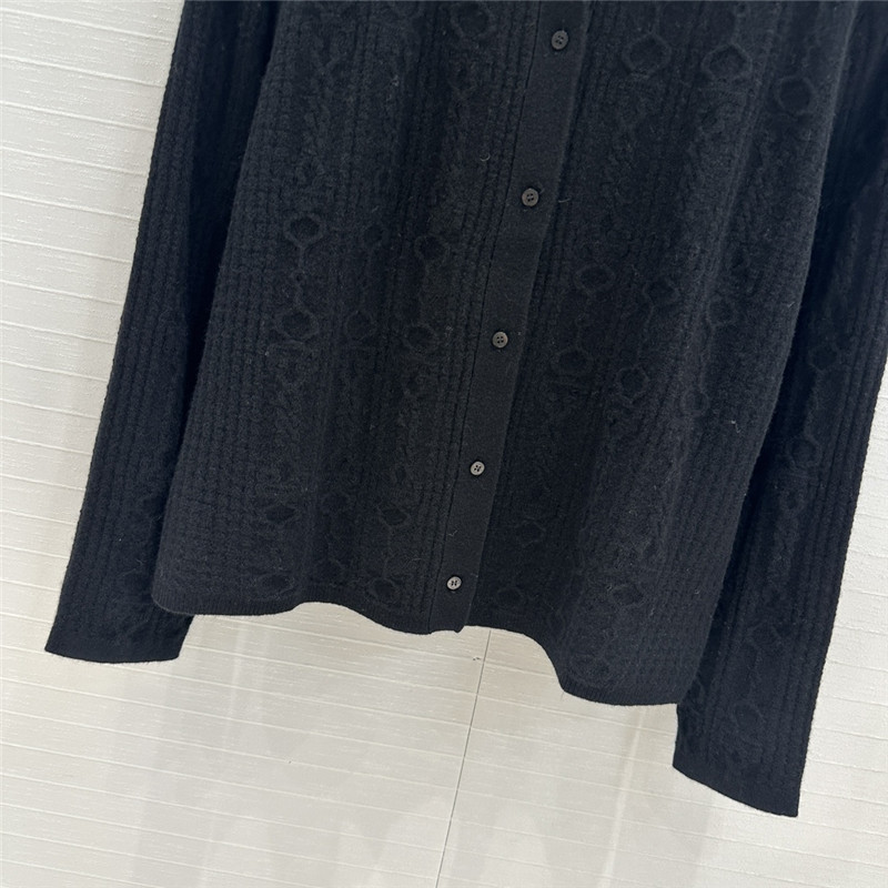 H**me5 cable cashmere shirt cardigan black
