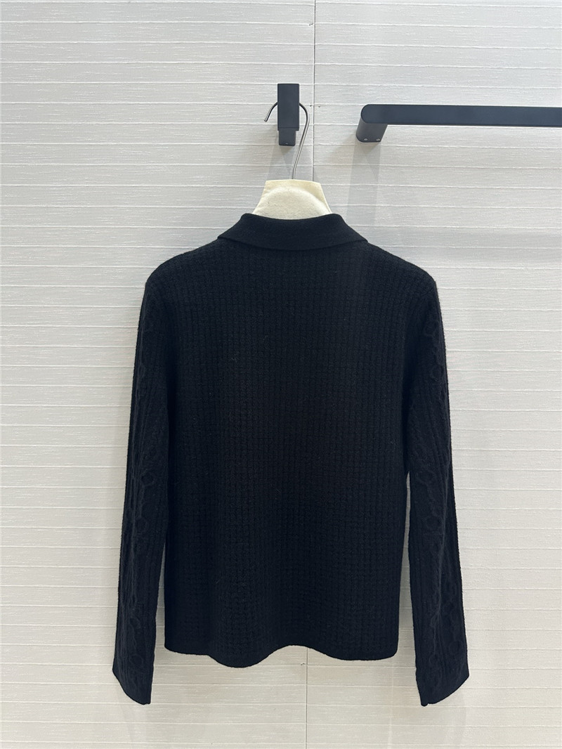 H**me5 cable cashmere shirt cardigan black