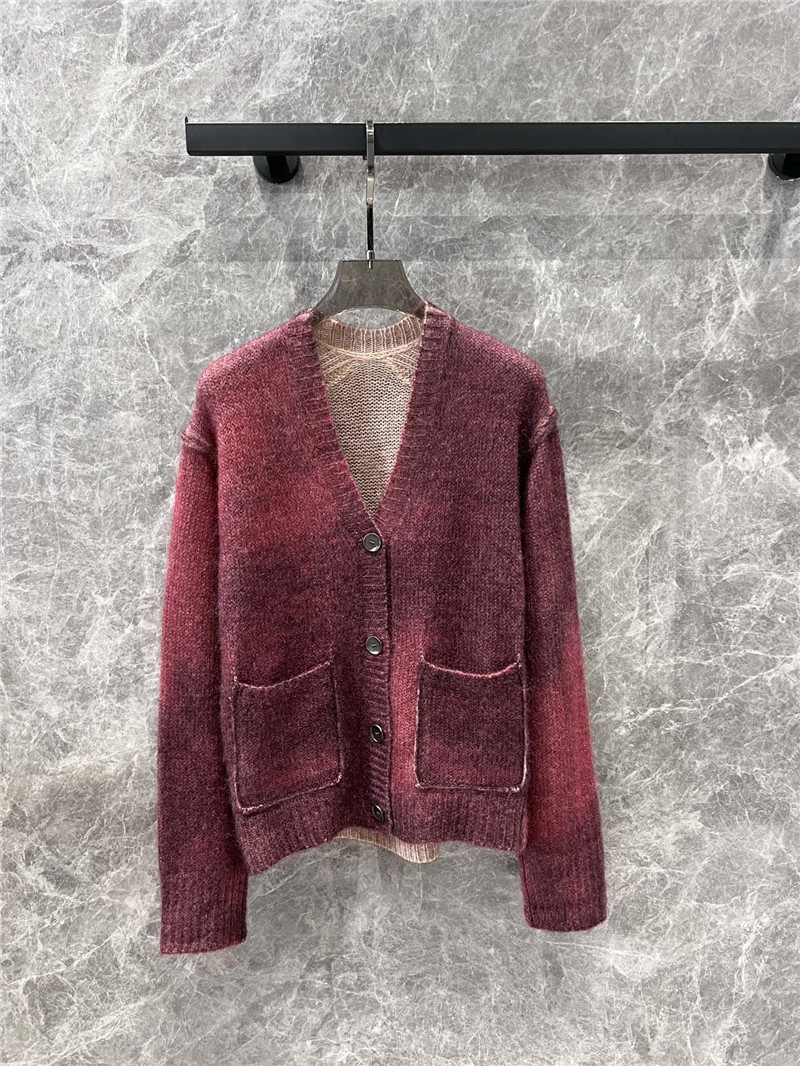 Acne Studios Burgundy Sprayed Cardigan