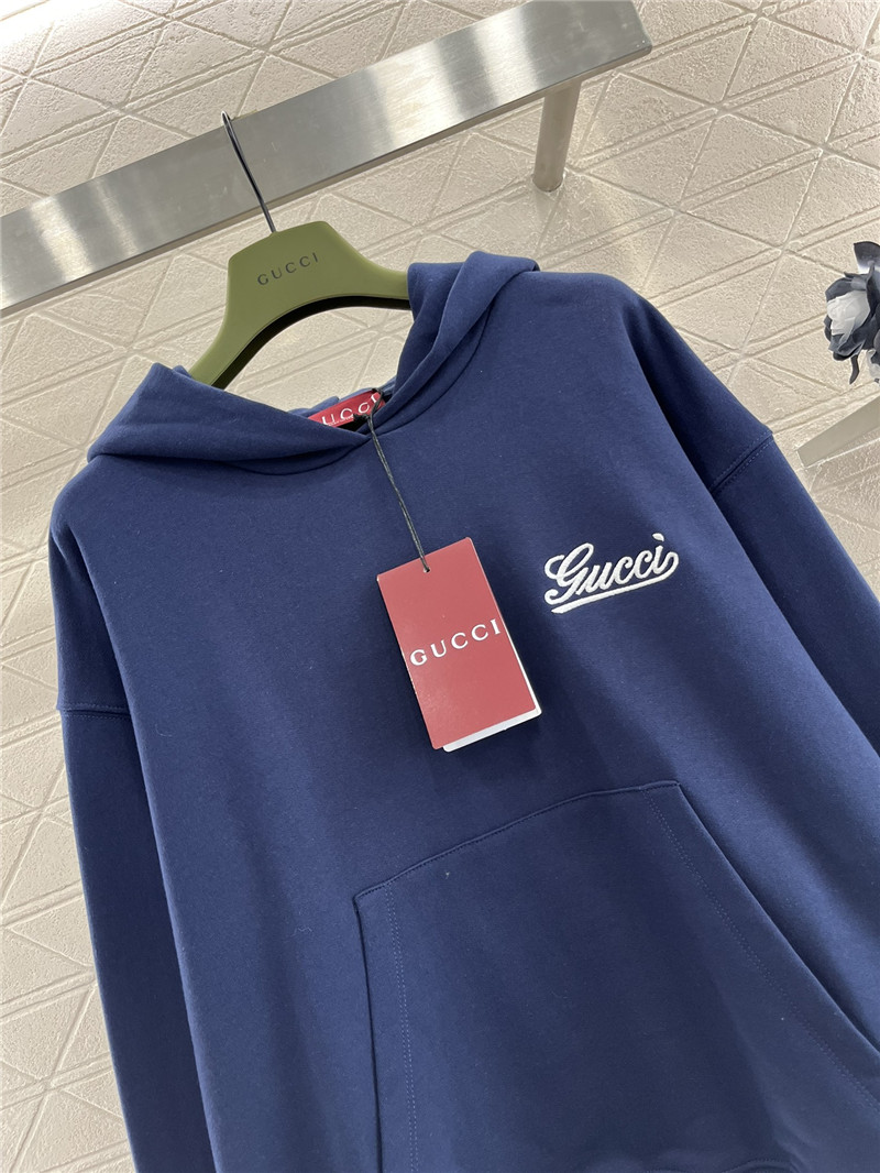 Gvc*1 logo cotton jersey hoodie navy