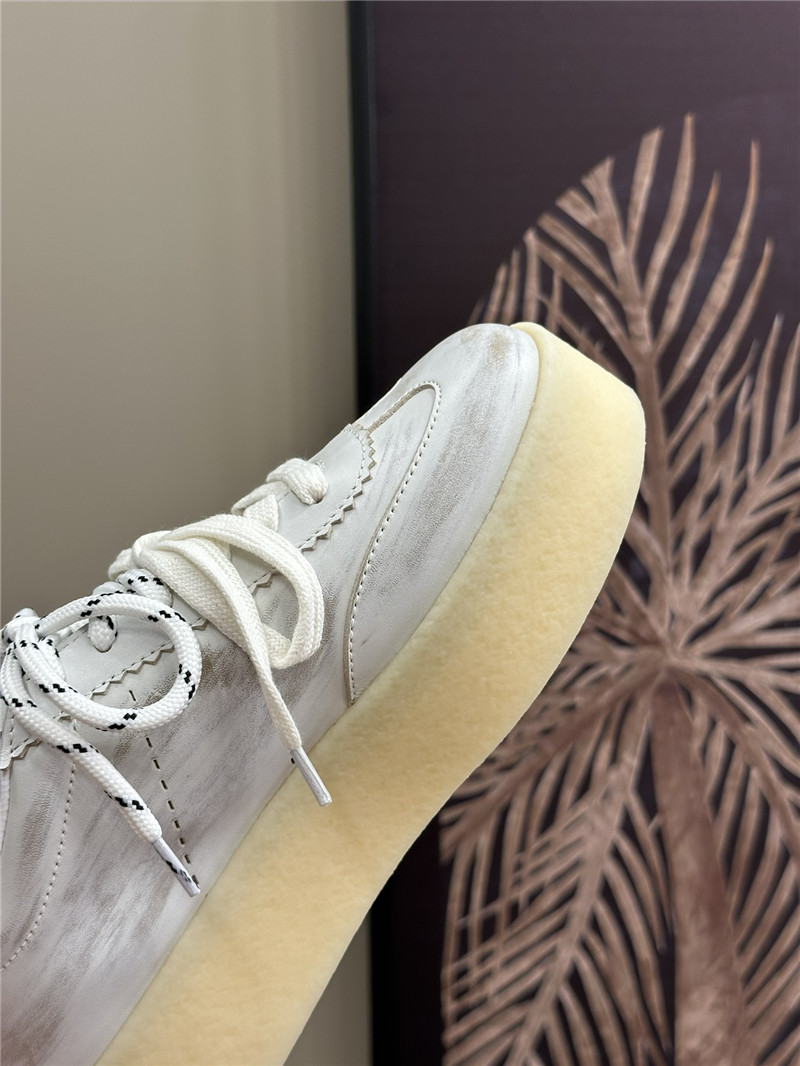 Miu Miu Bleached Leather Low Top Sneakers