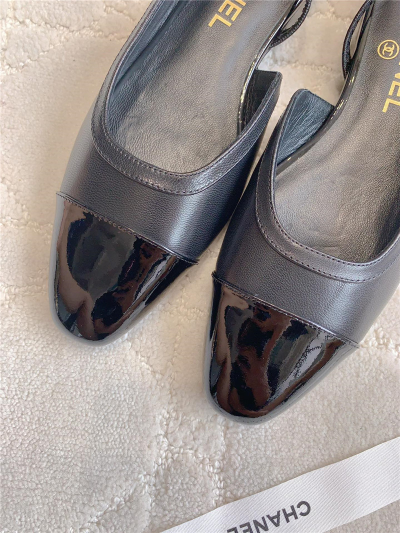 Ch**el pumps & slingbacks in black goatskin