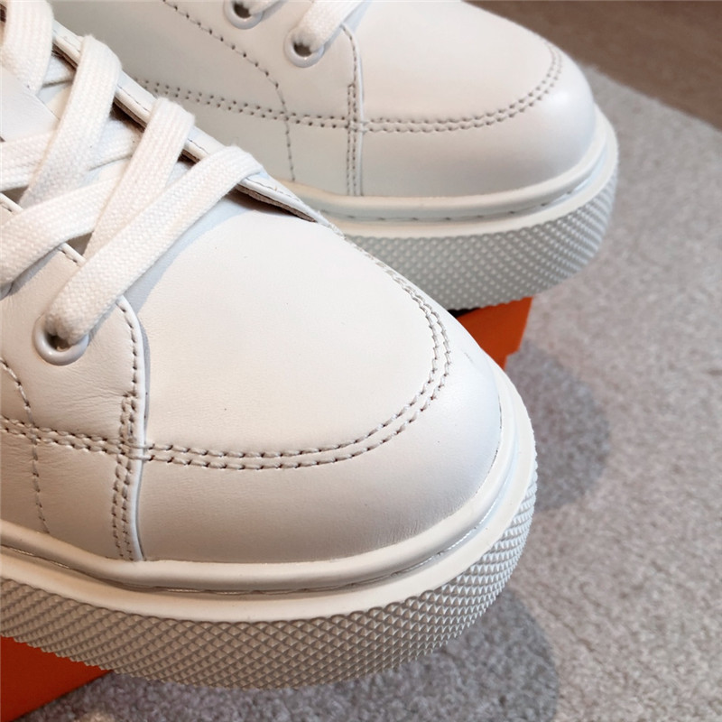 H**me5 white leather lace-up sneakers