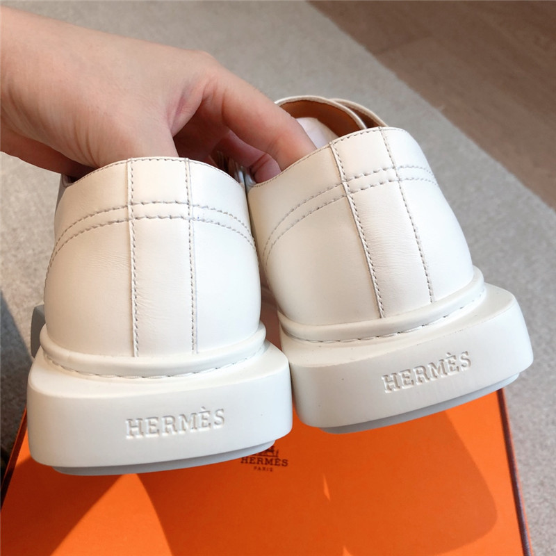 H**me5 white leather lace-up sneakers
