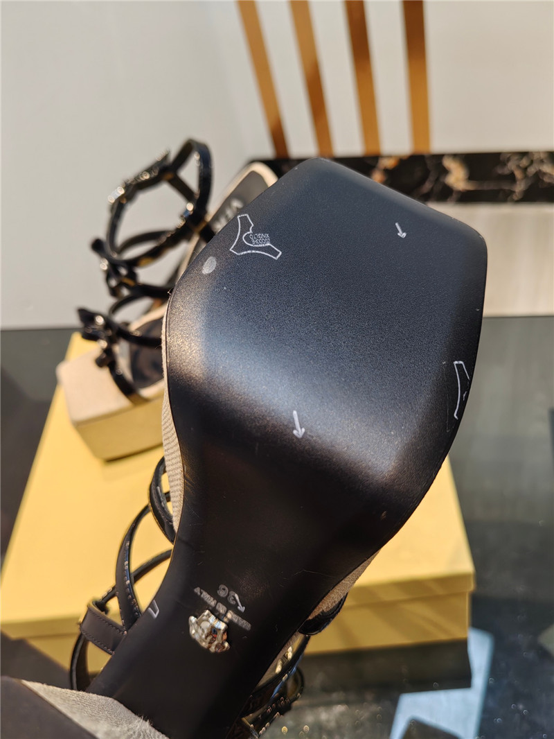 VERSACE Gianni Ribbon Platform Sandals 150mm Black