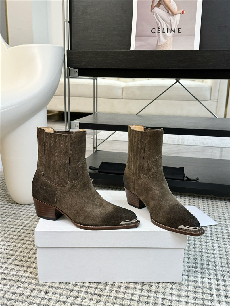 Ce1i*e metallic brown leather ankle boots