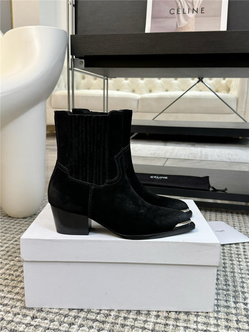Ce1i*e black suede chelsea boots for women