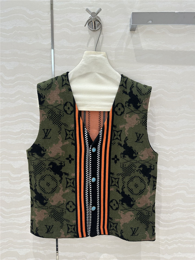 l0vis Vvtt0n lv jacquard pattern vest
