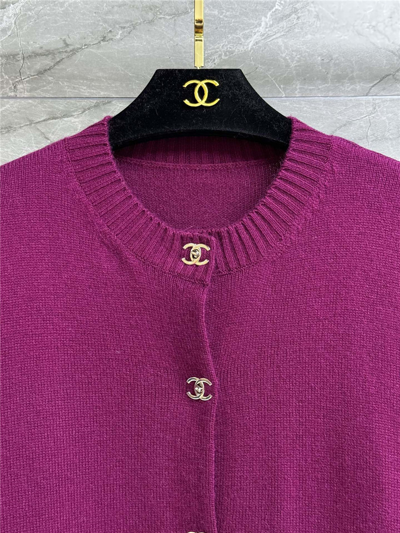Ch**el turn-lock rib-knit cardigan fuchsia