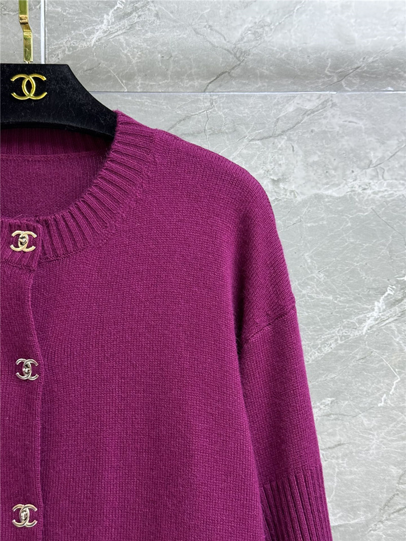 Ch**el turn-lock rib-knit cardigan fuchsia