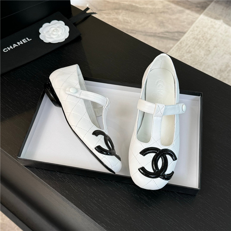 Ch**el white mary janes t-strap loafers