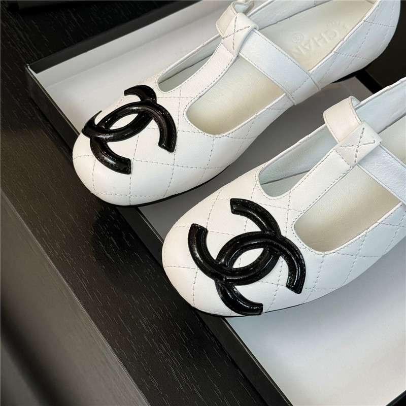Ch**el white mary janes t-strap loafers