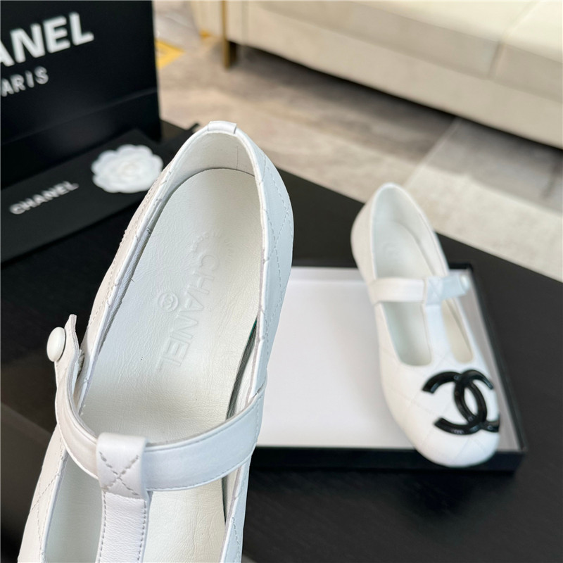 Ch**el white mary janes t-strap loafers