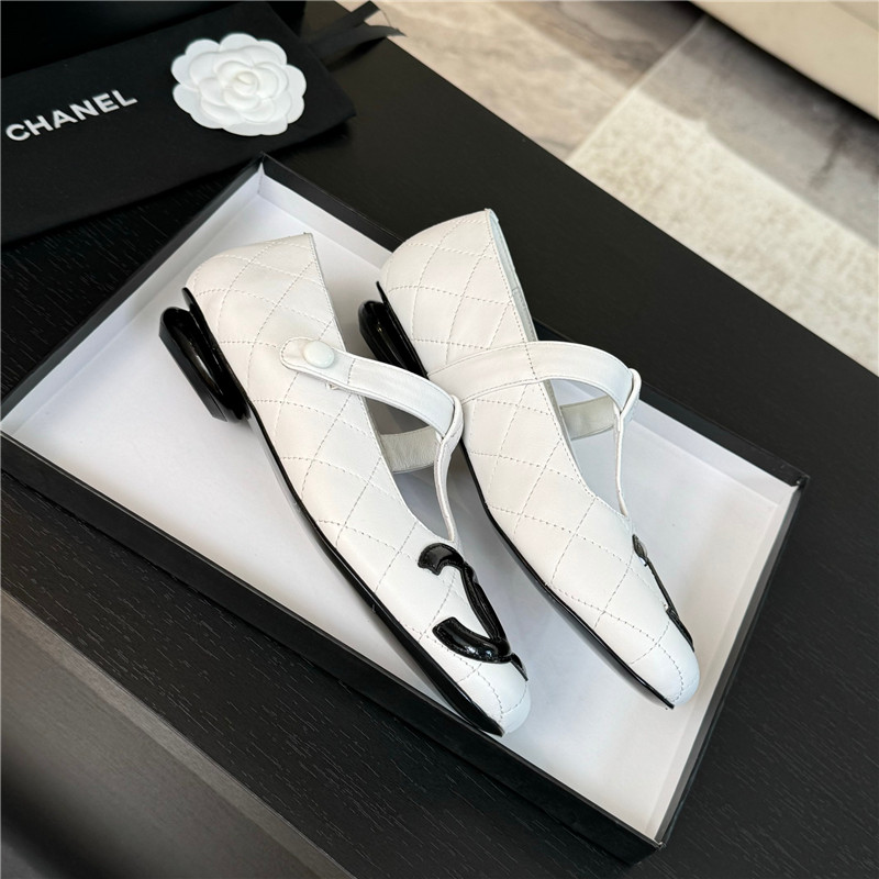 Ch**el white mary janes t-strap loafers
