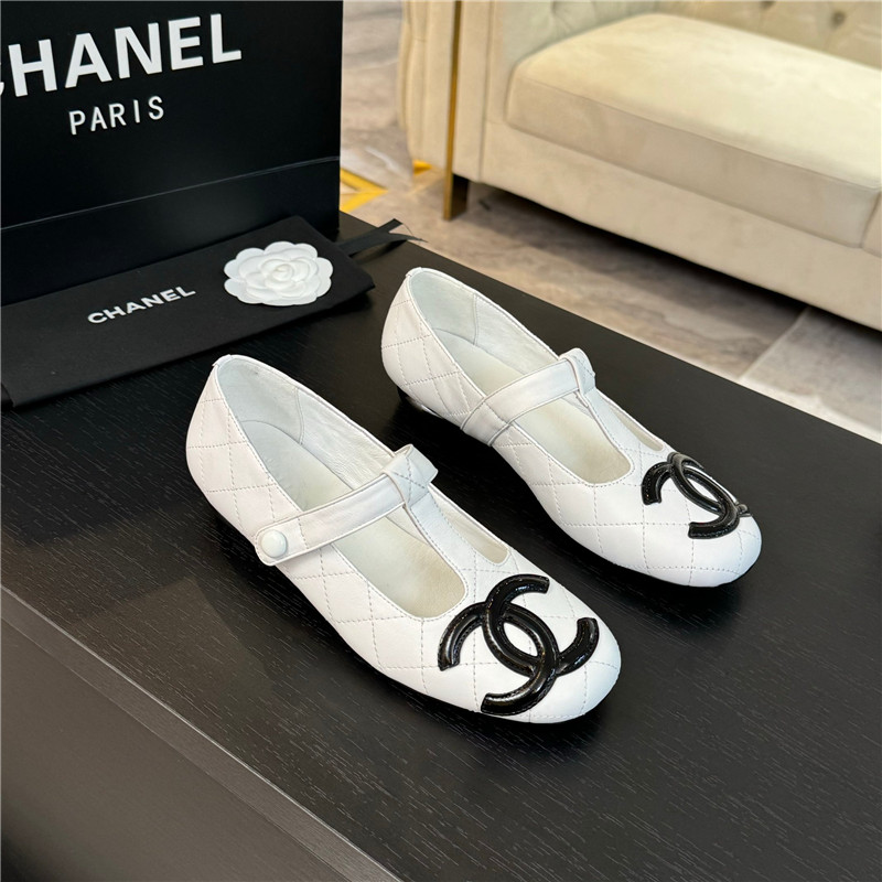 Ch**el white mary janes t-strap loafers