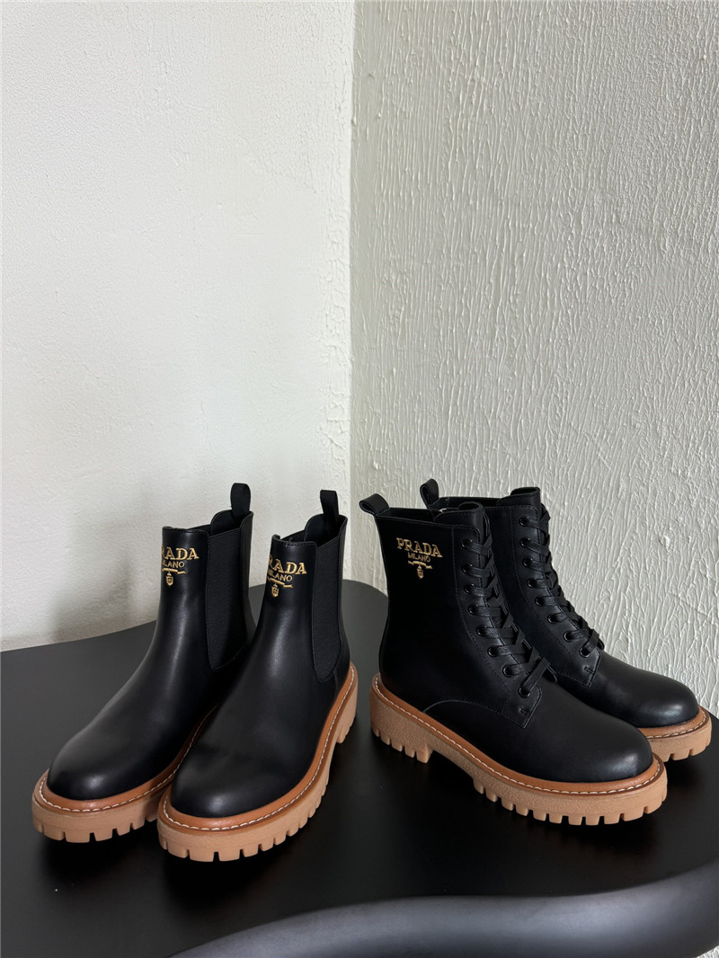 Pra*a embroidered logo chelsea boots