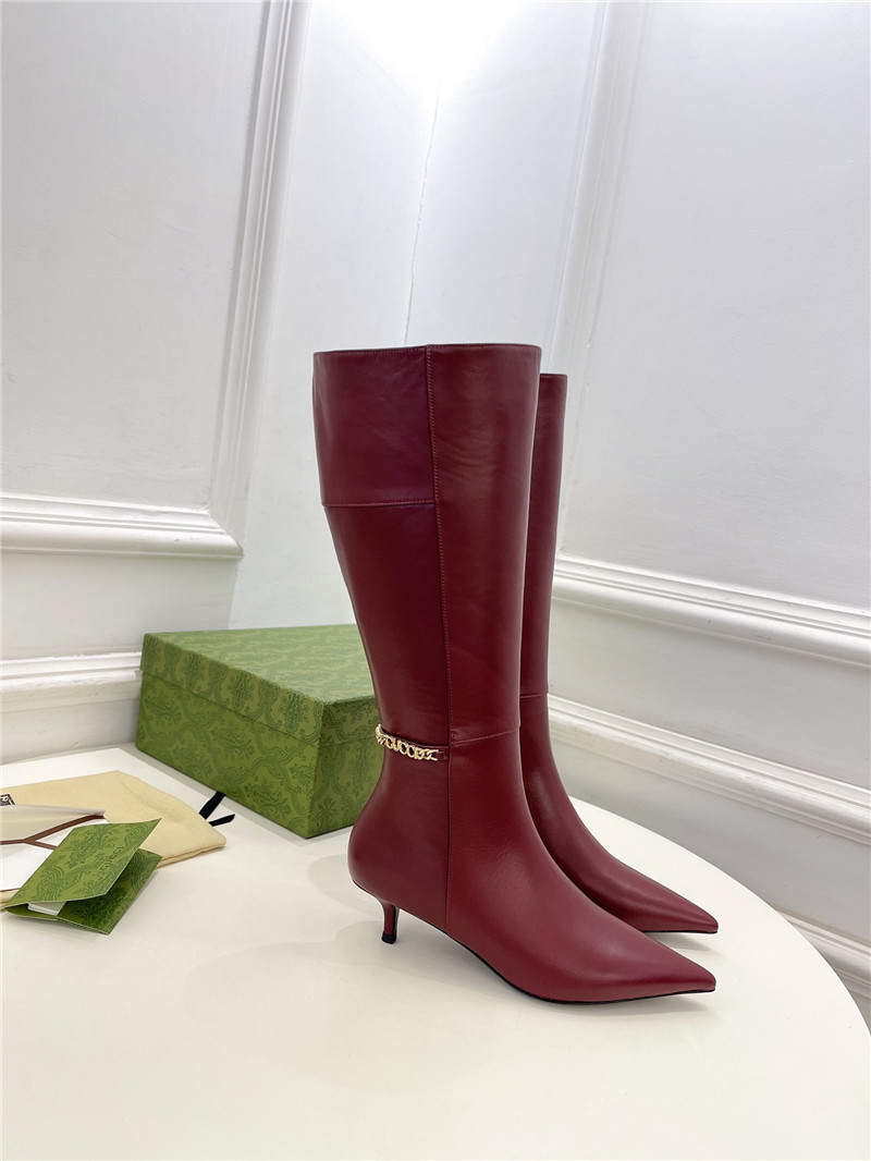 Gvc*1 signoria burgundy leather knee-high boots