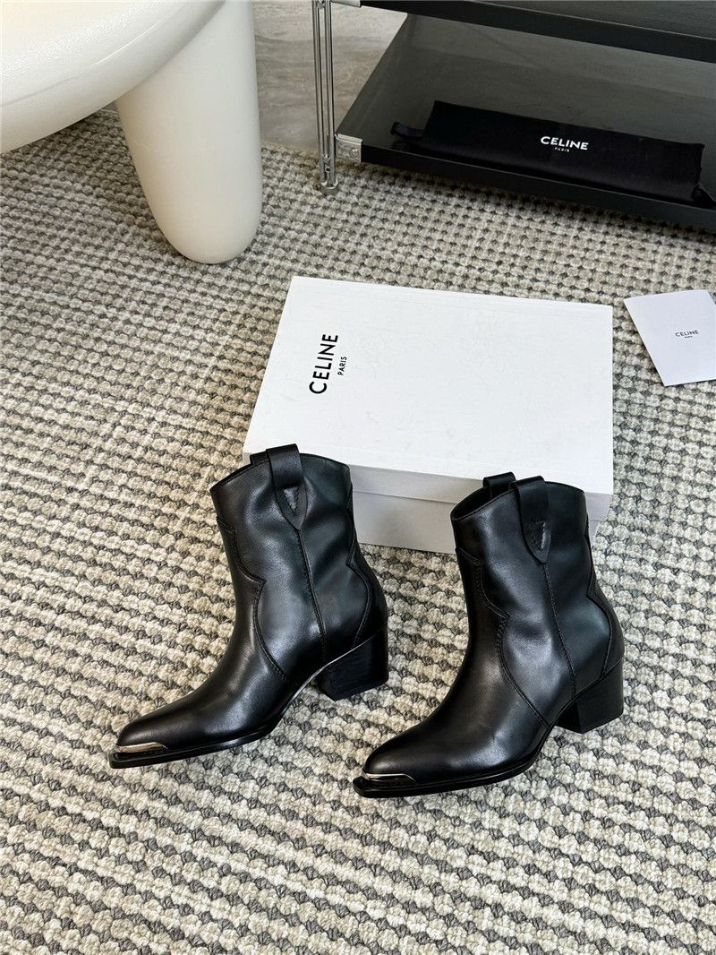 Ce1i*e western black calfskin ankle boots