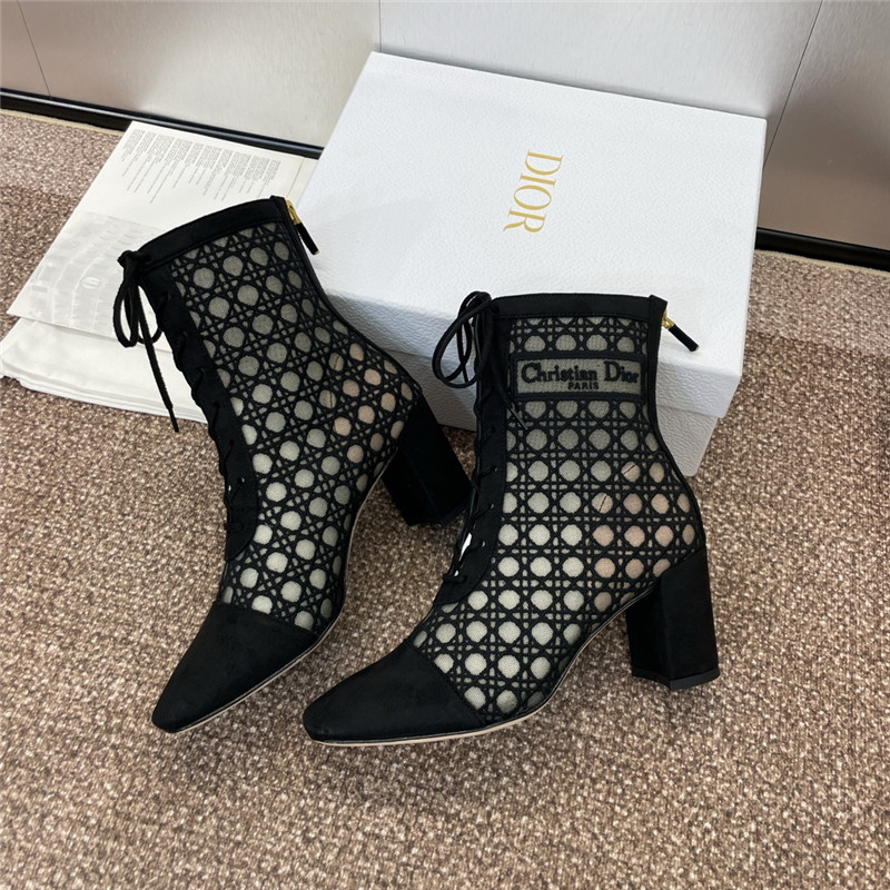 D10r naughtily d black mesh ankle boots