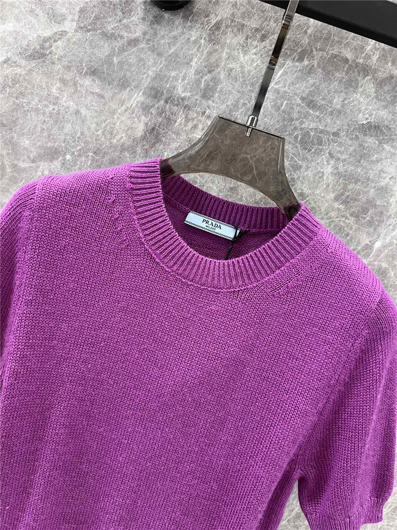 Pra*a wool short-sleeve top in purple