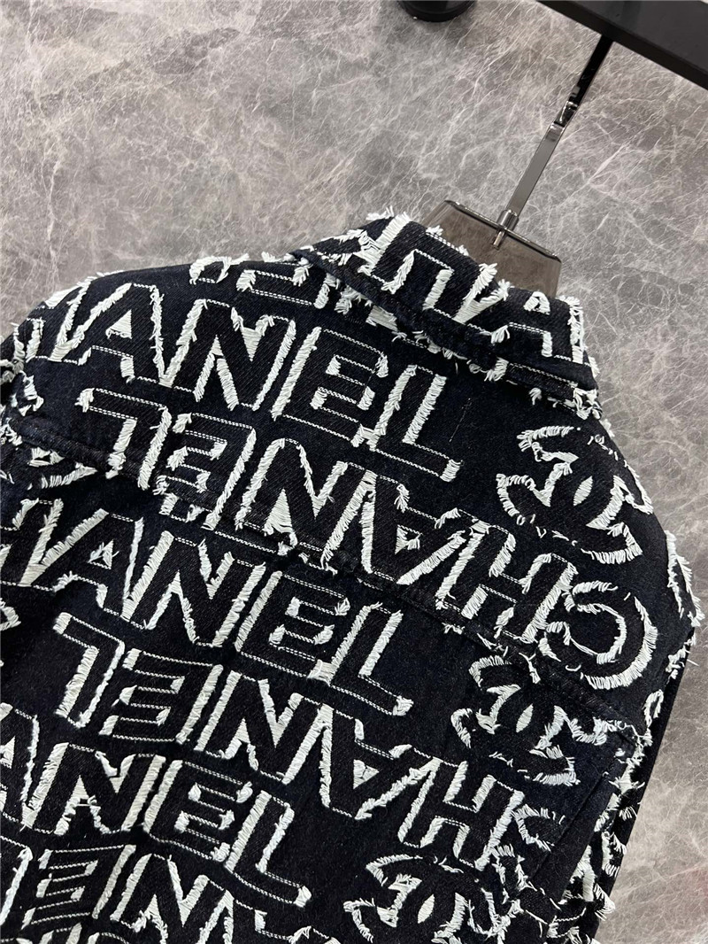 Ch**el monogram printed jacket in black