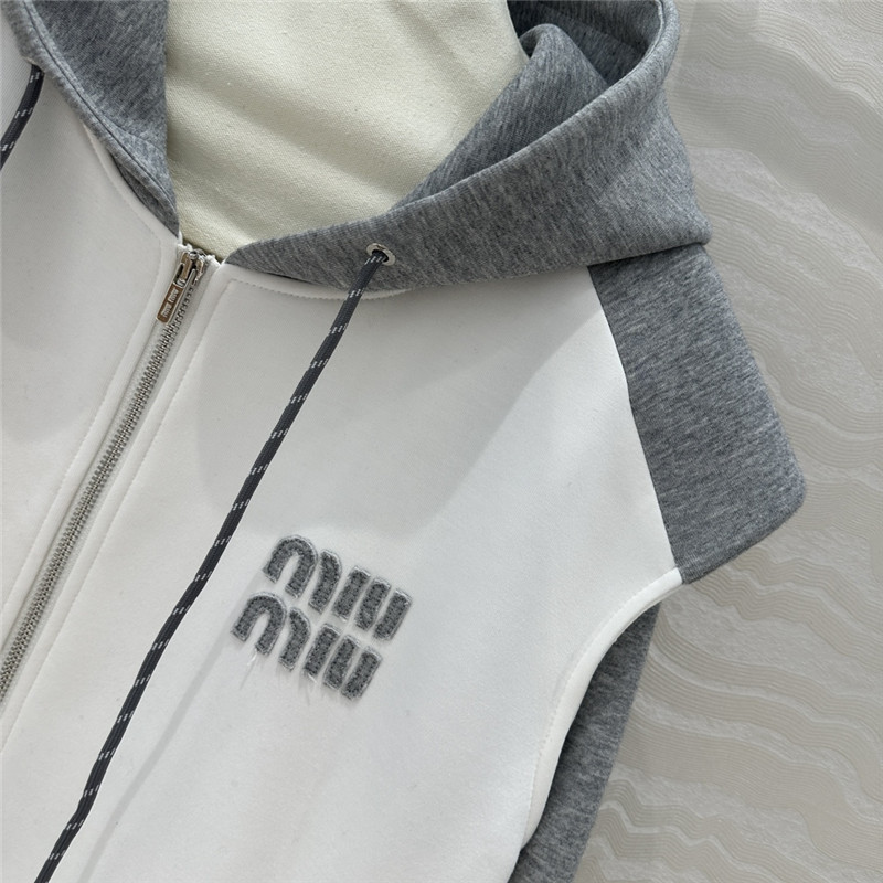 M1um1u color block sweatshirt suit