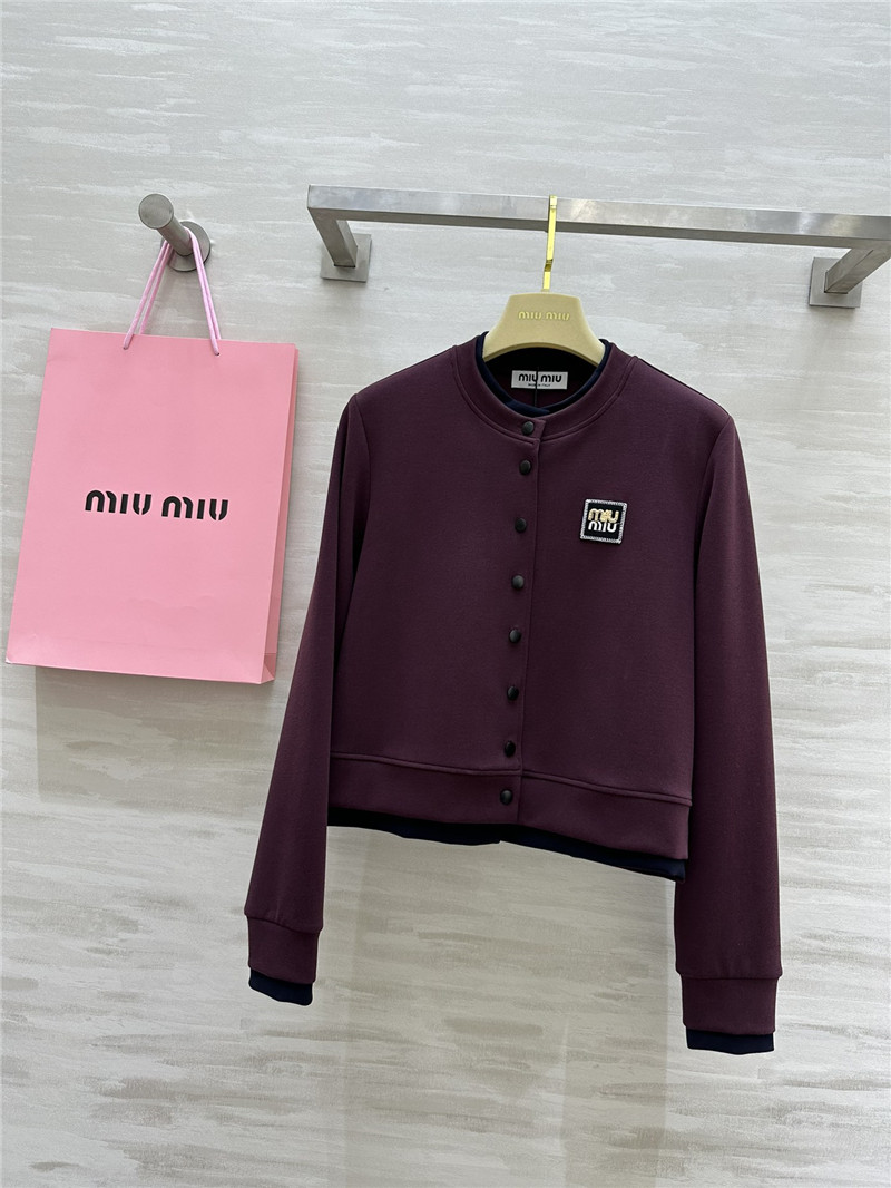M1um1u fake two piece cardigan coat