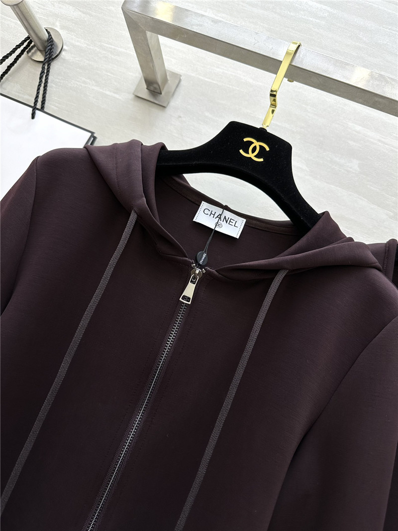 Ch**el hooded jacket + long skirt set