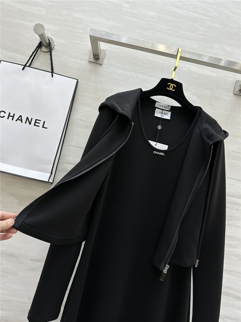 Ch**el hooded jacket + long skirt set