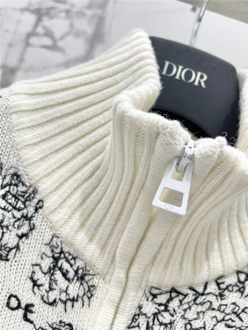 D10ralps mock-neck white cardigan
