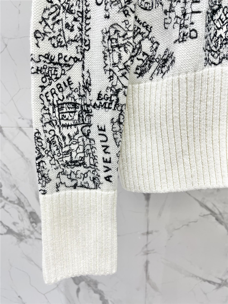 D10ralps mock-neck white cardigan