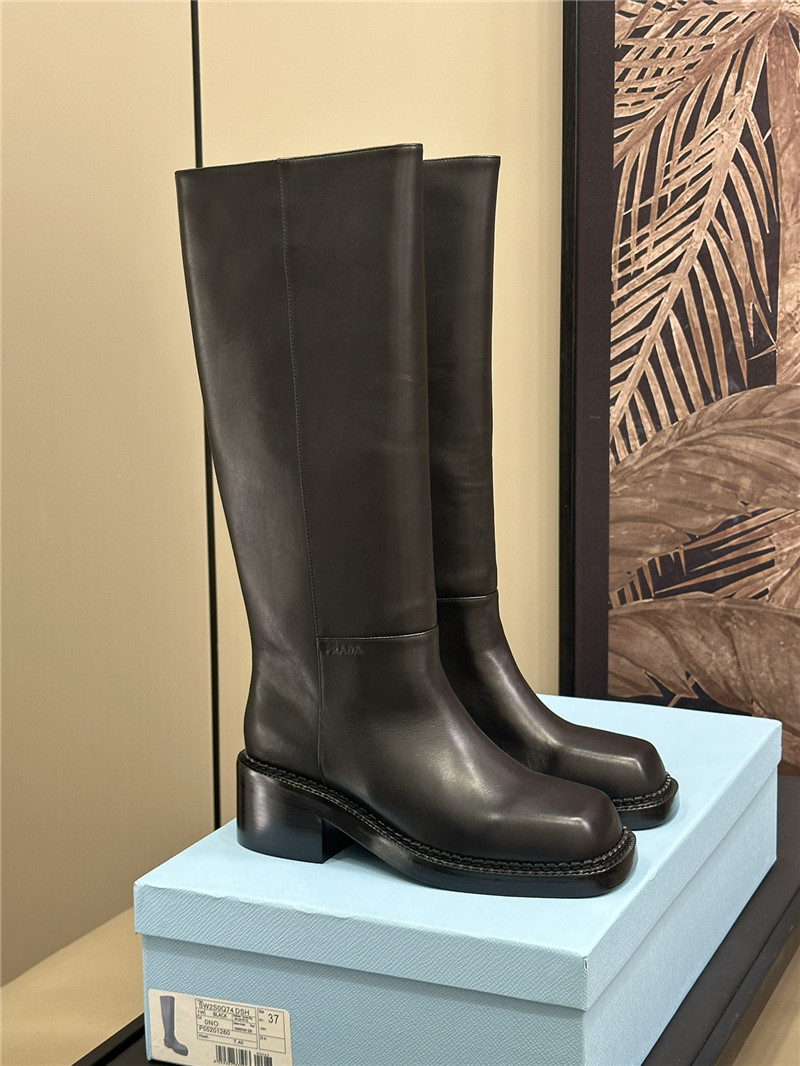 Pra*a leather knee-high boots